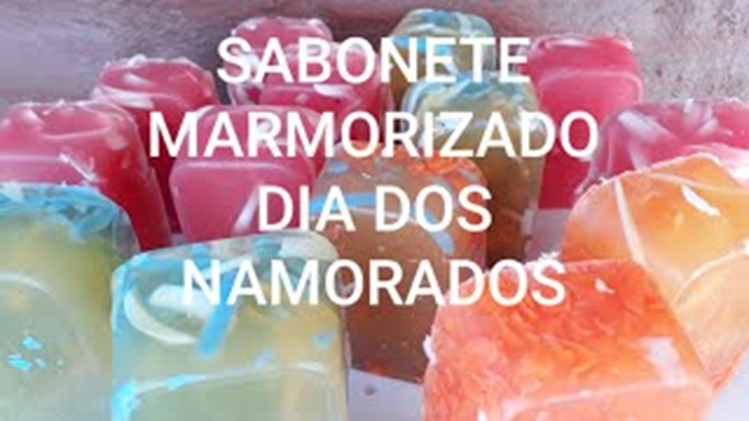 Sabonete Marmorizado para o Dia dos Namorados