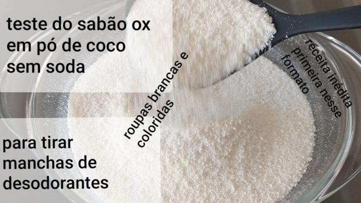 Sabão em Pó de Coco Para Roupas Brancas e Coloridas